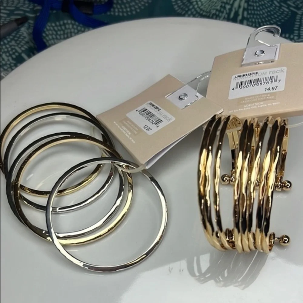 Gold and Silver Bangle Set